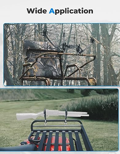 KEMIMOTO ATV UTV Hunting Tool Mount for 0.79 in - 1.97 in Square Tube, Tool Holder Rack with Rubber Straps