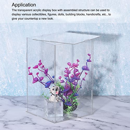MECCANIXITY Acrylic Display Case Plastic Box Cube Storage Box Clear Assemble Showcase 16.1x6.3x16.1 Inch for Collectibles - size: 16.1x6.3x16.1 Inch