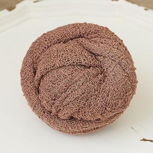 Zeroest Newborn Photo Prop Stretch Knit Wrap for Baby Photography Newborn Photoshoot Outfits Boys Girls Posing Blanket (Soft Brown) - color: Soft Brown