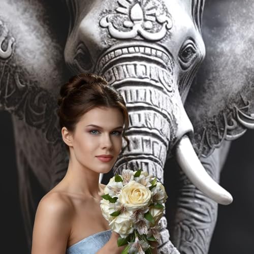 Gray Elephant Backdrop Background for Photography 5x7ft Photobooth Professional Photo Backdrop Curtains Video Photography Studio Photo Backgrounds Banner Booth Background Screen Parties - color: Gray Elephant