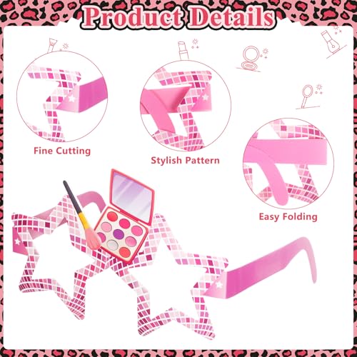 32 Pcs Spa Party Favors Paper Glasses Makeup Paper Eyeglasses Frames Spa Photo Booth Props Selfie Props for Makeup Birthday Party Decorations - style: Spa