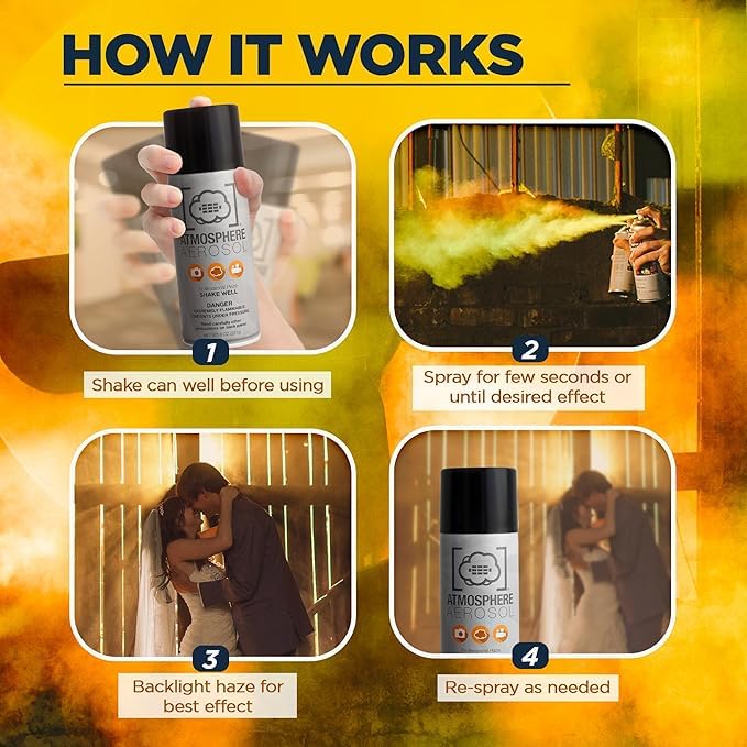 3 Pack Atmosphere Aerosol Haze/Fog Spray for Photography - Safe & Portable Mini Fog Machine Alternative - Smoke and Light Ray Effects Maker for Indoor and Outdoor, No Battery - Made in The USA - size: 3