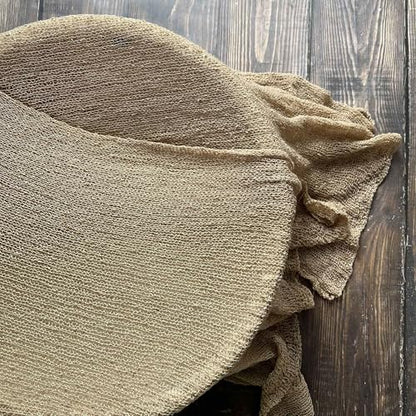 D&J DON&JUDY Long Newborn Ripple Wrap Photography Props Stretch Wrap Baby Shoot Posing Costume Outfit Knitted Camel Professional Poser …