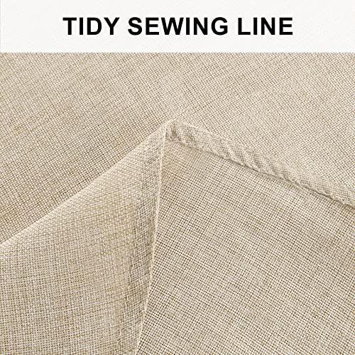 Hiasan Round Linen Tablecloth 30 Inch - Wrinkle and Stain Resistant Washable Polyester Fabric Table Cloth for Dining Room Kitchen Party, Beige - color: Beige, size: 30" (Round)