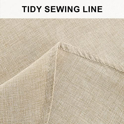 Hiasan Round Linen Tablecloth 30 Inch - Wrinkle and Stain Resistant Washable Polyester Fabric Table Cloth for Dining Room Kitchen Party, Beige - color: Beige, size: 30" (Round)