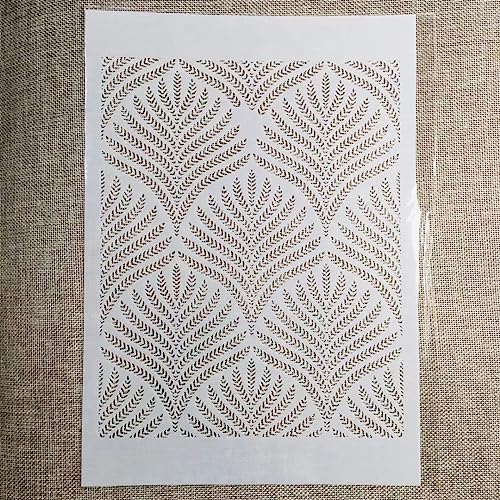 TIAMECH A4 Reusable Wheat Stencil for Painting - Ear of Wheat Texture Layering Template, DIY Wall Art, Wood Furniture, Scrapbook & Crafts (8.3x11.7inch) - style: Wheat