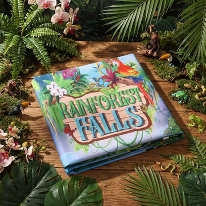 Gilprop 2 Pcs VBS 2026 Backdrop 9 x 6 ft Large Rainforest Falls Scene Photography Backdrop Party Decoration for Vbs Sunday School Classroom Christian Banner Photo Props