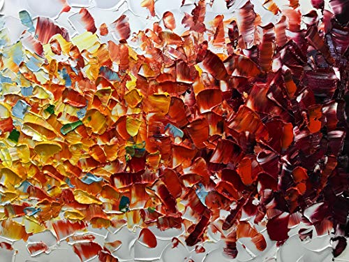 AMEI Art,24X48Inch Hand-Painted On Canvas Colorful White Background Abstract Oil Paintings Multi Color Wall Art Wood Inside Framed Ready to Hang - size: 48"L x 24"W