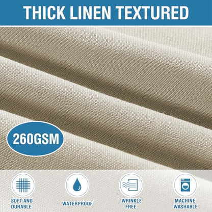 H.VERSAILTEX Linen Textured Table Cloths 54 x 54 Inch Premium Solid Tablecloth Spill-Proof Waterproof Table Cover for Dining Buffet Feature Extra Soft and Thick Fabric Wrinkle Free, Taupe - color: Taupe, size: 54" x 54" (Square)