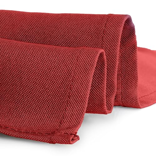 Gee Di Moda Cloth Napkins - 17 x 17 Inch Red Dinner Napkins - Set of 12 Soft & Absorbent Washable Fabric Cloth Table Napkins with Hemmed Edges for Hotel Restaurant, Holiday Parties & Wedding - color: Red