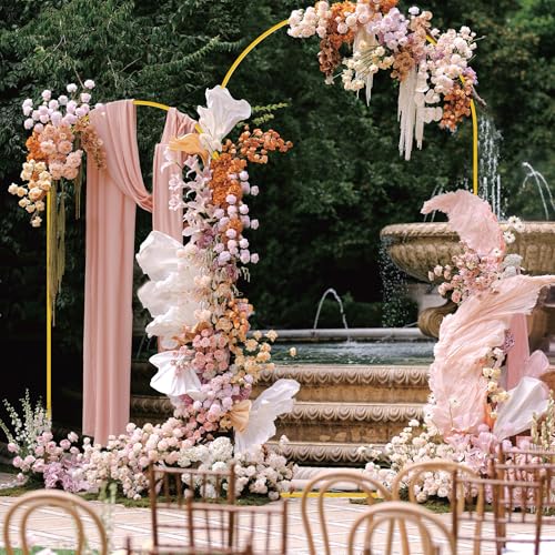 Wokceer Wedding Arch Backdrop Stand and Cover Set of 2 Metal Arch Stand with Arch Cover Nude Brown 7.2FT, 6FT for Birthday Party Wedding Ceremony Bridal Baby Shower Event Decor - color: Nude Brown