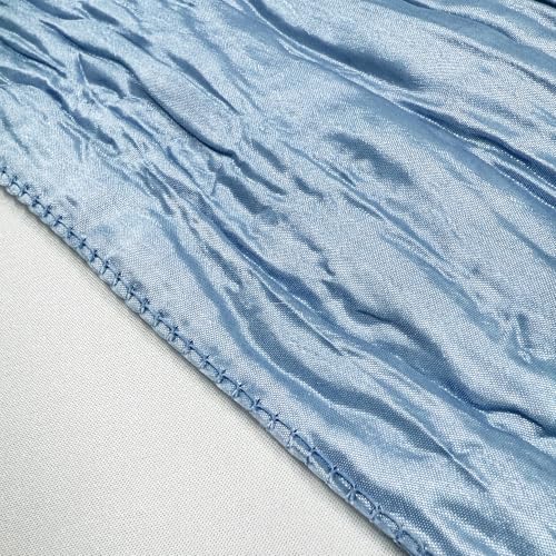 YOUR CHAIR COVERS - 90 x 132 inch Rectangular Crinkle Taffeta Tablecloth - Light Blue, Rectangle Table Linens for 6 ft Rectangular Tables, Wedding Crushed Table Cloth - color: Light Blue, size: 132" x 90" (Rectangular)