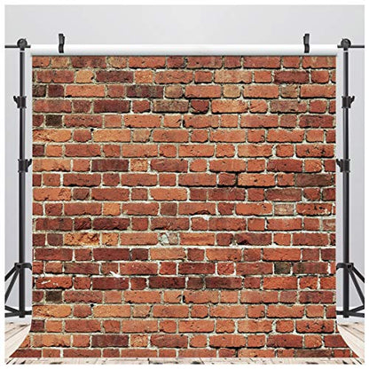 AIIKES 8x8FT Red Brick Wall Photography Backdrop Thin Vinyl Photo Backdrops Baby Birthday Party Graduation Home Decoration Photo Booth Studio Prop Banner 11-506 - size: 8x8ft