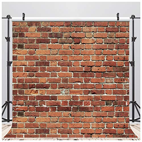 AIIKES 8x8FT Red Brick Wall Photography Backdrop Thin Vinyl Photo Backdrops Baby Birthday Party Graduation Home Decoration Photo Booth Studio Prop Banner 11-506 - size: 8x8ft