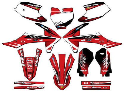 2021-2024 MC-E 3 Surge Red Senge Graphics Complete Kit Compatible with GASGAS - color: Red, size: Complete Kit