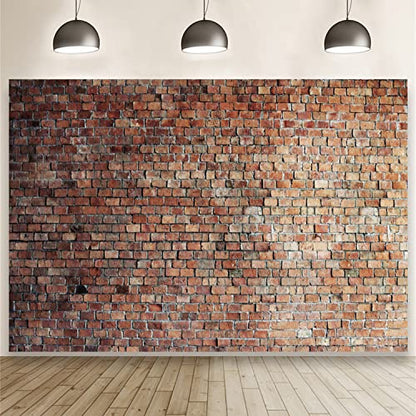 Red Brick Wall Backdrops for Photography Brick Photo Backdrop 10x6.5ft Vinyl Newborn Baby Adults Portrait Wallpaper Video Conference BackgroundBirthday Party Baby Shower Studio Props - size: 10x6.5ft