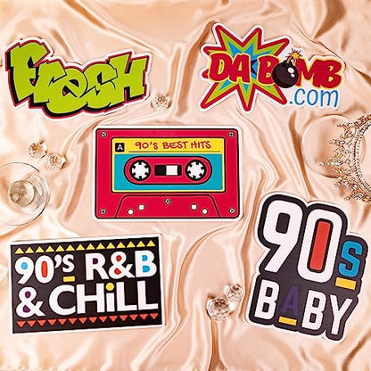 (90's Pack) Elevate Your Photo Booth Experience with Our Durable & Waterproof Pack of Signs-Perfect for Weddings, Birthdays, and Photo Booth Businesses - PVC Foamboard Photo Props - color: 90's Pack