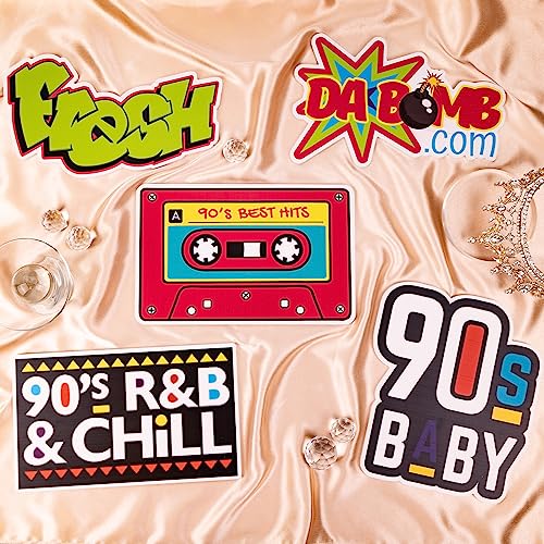 (90's Pack) Elevate Your Photo Booth Experience with Our Durable & Waterproof Pack of Signs-Perfect for Weddings, Birthdays, and Photo Booth Businesses - PVC Foamboard Photo Props - color: 90's Pack