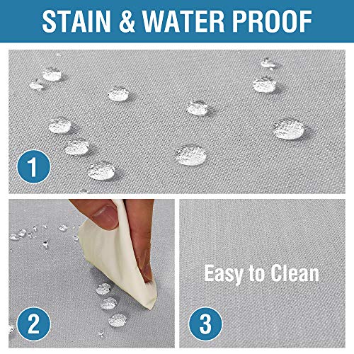 H.VERSAILTEX Linen Textured Table Cloths 54 x 54 Inch Premium Solid Tablecloth Spill-Proof Waterproof Table Cover for Dining Buffet Feature Extra Soft and Thick Fabric Wrinkle Free, Grey - color: Dove Gray, size: 54" x 54" (Square)