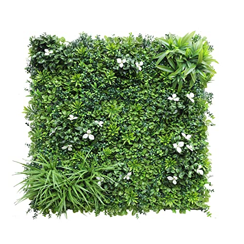 Artificial Grass Wall Panels 40"x40"-6Packs Greenery Backdrop Faux Boxwood Panel Fake Hedge for Garden Wedding Décor Outdoor Green Privacy Fence, 02 Mixed - color: #02Mixed4040, size: 40"x40"