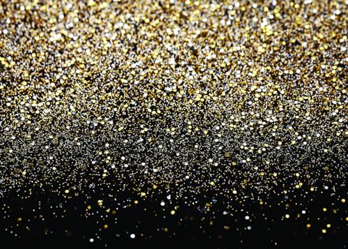 10x8ft Black and Gold Backdrop Birthday Gold Spots Bokeh Wedding Prom Graduation Photography Background X-222 - color: Black, size: 10X8ft