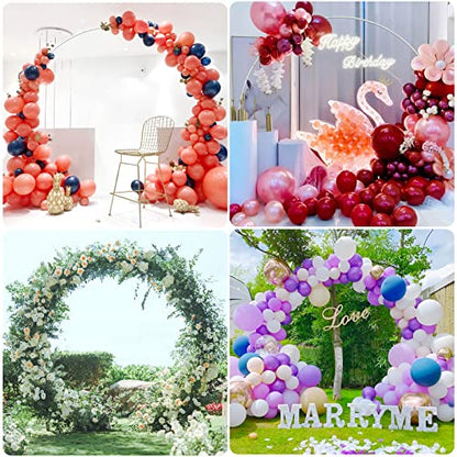Wokceer 9.2FT Wedding Arch Round Backdrop Stand Wedding Arches for Ceremony Circle Balloon Arch Stand Frame Anniversary Birthday Party Valentine Celebration White - color: White, size: 9.2 FT