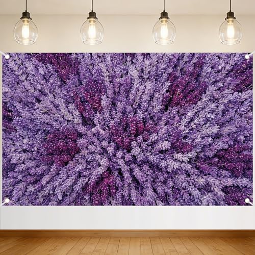 Lavender Backdrop Purple Floral Background for Photography Lavender Flower Wall Backdrop for Wedding Bridal Shower Birthday Baby Shower Home Decorations Background Photo Booth 71x43 Inch - style: Lavender