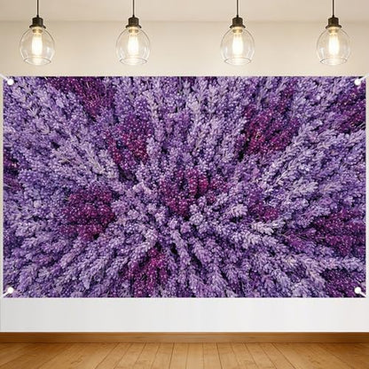 Lavender Backdrop Purple Floral Background for Photography Lavender Flower Wall Backdrop for Wedding Bridal Shower Birthday Baby Shower Home Decorations Background Photo Booth 71x43 Inch - style: Lavender