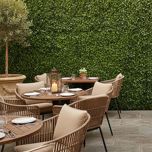 3rd Street Inn Greenery Panel - Artificial Hedge Wall - Fake Plant Wall Backdrop - Privacy Screen - Interlocking Panels - Indoor Outdoor Décor (12, Golden Boxwood) - color: Golden Boxwood