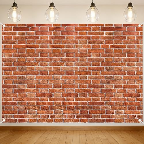Stone Wall Backdrop Medieval Decor - 7x5ft Brick Wall Scene Setter Wallpaper Curtains Door Tablecloth Photo for Medieval Castle Winter Halloween Retro Red Backdrop for Wizard Party - style: Stone Wall