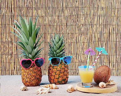 Hawaiian Beach Reed Backdrop Aloha Luau Party Tiki Bar Decorations Polyester Fabric Photography Backdrop for Photoshoot (8 x 6ft) (Pack of 2) - size: 8 x 6ft (Pack of 2)