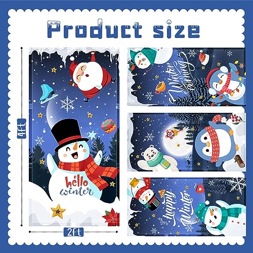 Hortsun 4 Pcs 4 x 2 Feet Fluorescent Light Covers for Ceiling Lights Classroom Office Magnetic Filters Diffusers for Reducing Harsh Glare Flicker Home Decorations (Snowman) - style: Snowman
