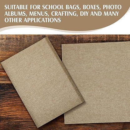 PerKoop Book Cloth for Book Binding 40 x 16 Inch Fabric Surface Paper Backed Bookcover Archival European Durable Strong Bookbinding Supplies Cover Books Album Scrapbooking (Linen Color) - color: Linen Color