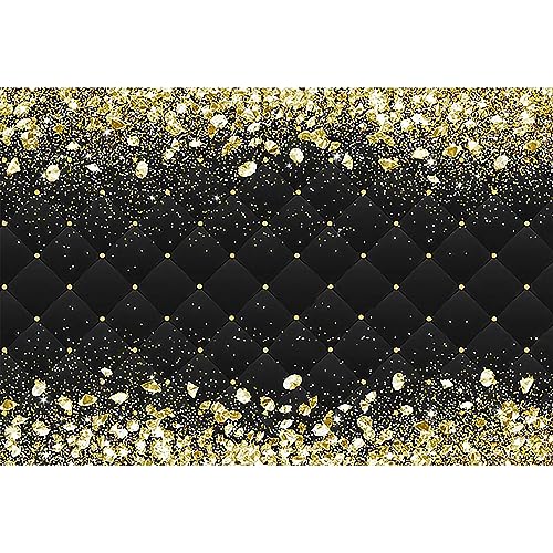 Renaiss 6x4ft Gold and Black Royal Theme Backdrop Glittering Golden Diamonds Birthday Baby Shower Photography Background Royal Black Bridal Shower Wedding Newborn Party Decors Photo Booth Props - color: D-D, size: 6x4ft