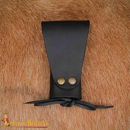 Lord of Battles Medieval Genuine Leather Axe Frog | Axe Holster with Belt Loop | Waist Holder for Axes, Tools - color: Dagger Holster - Black