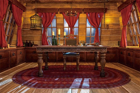 Renaiss Fabric Vintage Interior Old House Backdrop Dark Wood Furniture History Memory Background for Photography Film Television Scene Construction Backdrops Decorations 5x4ft - color: XH006, size: 5Wx4H FT