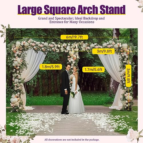 Heavy Duty Wedding Backdrop Stand Kit with Weighted Stainless Bases