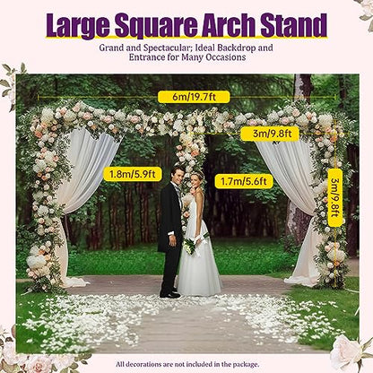 Heavy Duty Wedding Backdrop Stand Kit with Weighted Stainless Bases