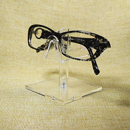 MOOCA 3 Pieces Set Premium Acrylic Eyeglasses Frame Riser Display Stand, Sunglasses Rack, Sunglass Organizer, Eyeglass Holder, Acrylic Eyewear Display, Single Frame for Each Holder - color: clear