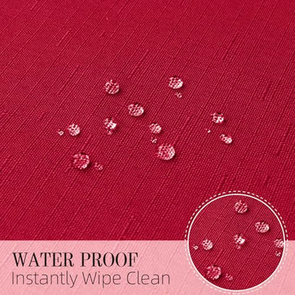 Cloth Napkin Set of 8 Square Washable Reusable Linen Fabric Polyester for Kitchen Dinner Dining Restaurants Wedding Party Banquet Table(DarkRed-A/17x17 Inch) - color: Darkred