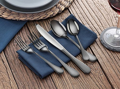 Artaste 56914 Rain 18/10 Stainless Steel Flatware 36-Piece Set, Black Finished, Service for 12 - color: Black