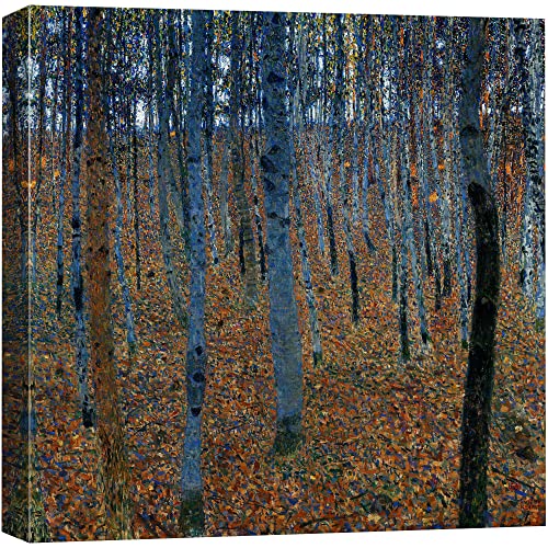 wall26 Canvas Print Wall Art Beech Grove by Gustav Klimt Historic Cultural Illustrations Fine Art Traditional Scenic Dramatic Colorful for Living Room, Bedroom, Office - 12"x12" - color: Beech Grove, size: 12"L x 12"W