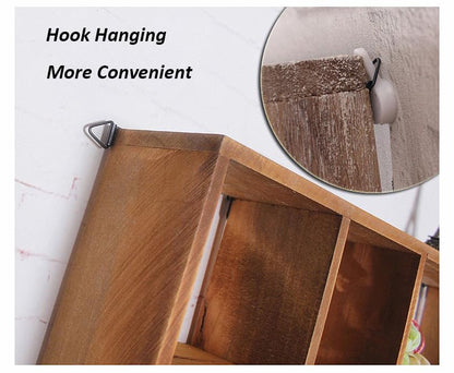 Shadow Box Display Shelf, Wall Mounted Wooden Hanging Display Shelf Floating Shelf Perfect for Little Figurines, Multi-Slot Wall Collection Freestanding Farmhouse Decor Display Case (Style I, Brown) - size: 9 Slot