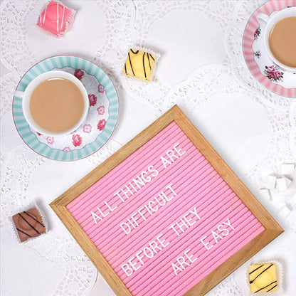 Felt Board Felt Letter Board, 10 x 10 inch Message Board Word Board Letter Board Sign Bulletin Board Letters, Pregnancy Announcements Baby Announcement Sign, Valentines Day Gifts for Her Letterboard (Pink) - color: Pink