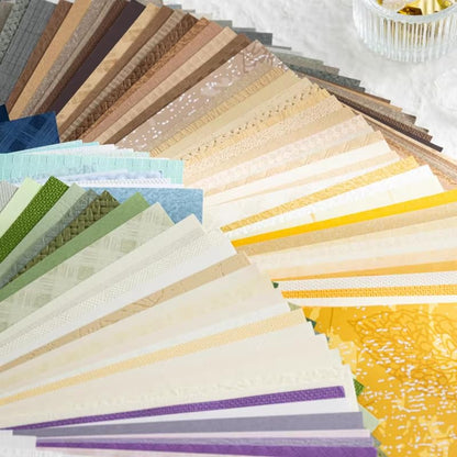 180 Sheet Textured Scrapbook Paper, Pale to Deep Color Schemes Mixed Handmade Craft Mulberry Special Paper for DIY Crafts, Junk Journal, Collage, Ephemera, Aged Backgrounds & Mixed Themes (5x3.5inch)