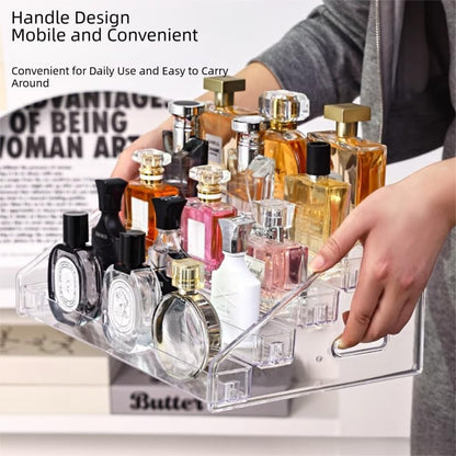 Acrylic 5 Tiers Riser Display Stand Cosmetic Organizer Nail Polish Perfume Makeup Clear Display Case Shelf