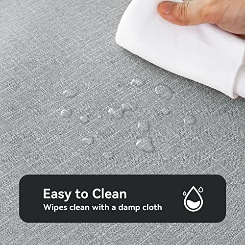 Romanstile 100% Waterproof PVC Tablecloth, Rectangle Oil Spill Proof Stain Resistant Vinyl Table Cloth, Wipe Clean Plastic Table Covers for Kitchen/Dining/Parties - 54 x 108 Inch, Light Grey - color: Light Grey, size: 54" x 108" (Rectangular)