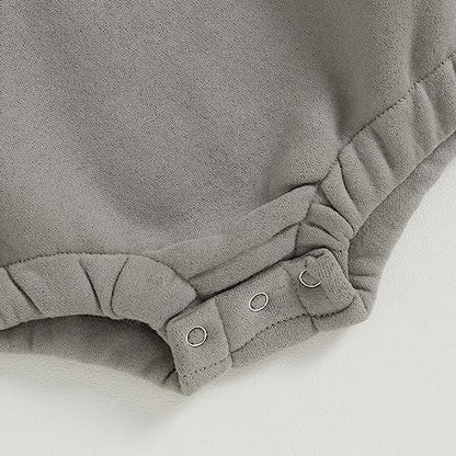 VISGOGO Newborn Infant Baby Boy Girls Oversized Romper Little Dude Sweater Onesie Coming Home Outfit Neutral Clothes - color: Grey, size: 12-18 Months