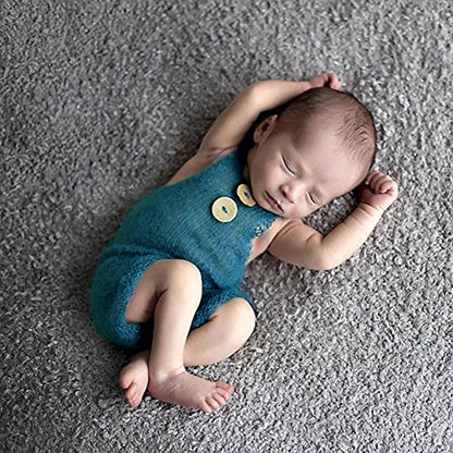 Zeroest Baby Photography Props Boy Girl Photo Shoot Outfits Newborn Crochet Infant Knitted Clothes Mohair Outfit - color: Blue