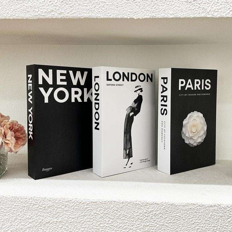 Modern Foldable Fake Book Set, 3 Counts, City Theme Design, Photography Prop, Soft Fabric Material, Ideal for Home Decoration, Creative Modern Decoration